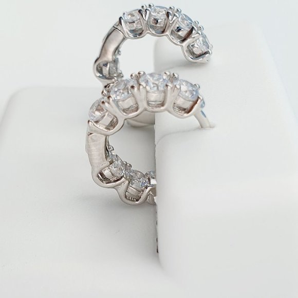 "925 Sterling Silver Cubic Zirconia Earrings, UU1P6A6144 - Picture 4 of 10